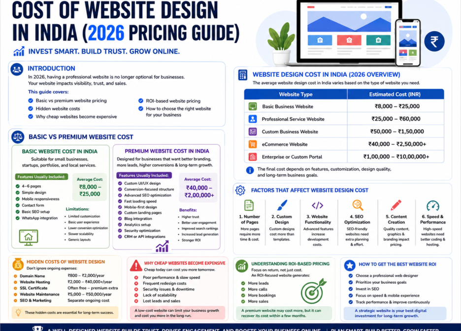 Cost of Website Design in India (2026 Pricing Guide)