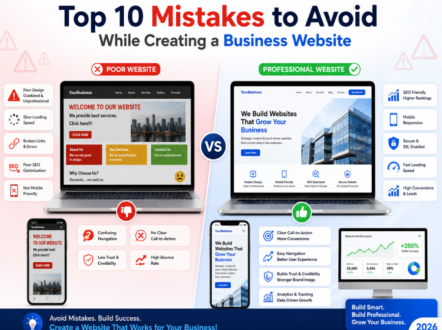 Top 10 Mistakes to Avoid While Creating a Business Website