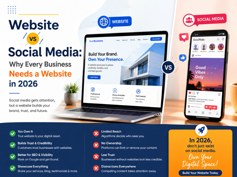 Website vs Social Media: Why Every Business Needs a Website in 2026
